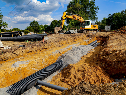 VRD assainissement BTP Jobin - pose canalisation et réseaux à Damprichard Doubs